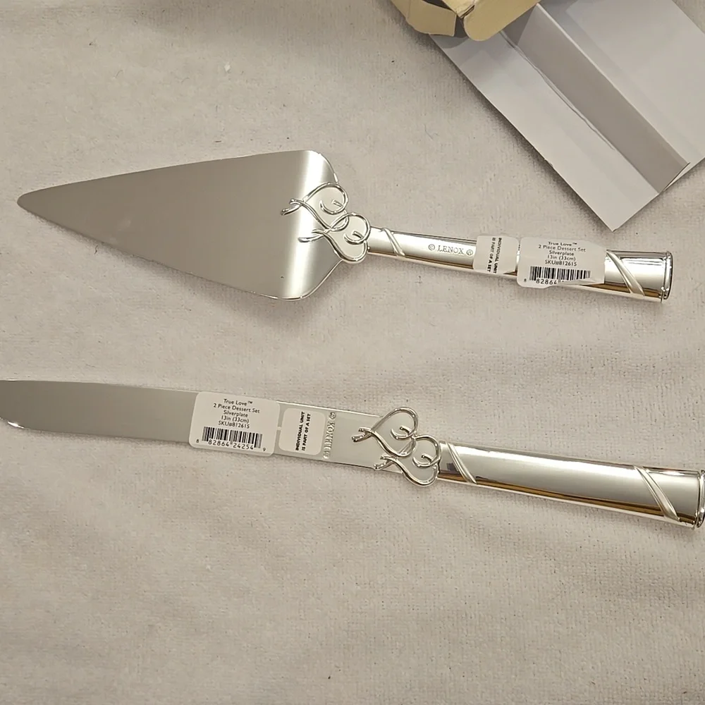 ​Lenox True Love Silver-Plated Cake Knife & Server Set - Read Description